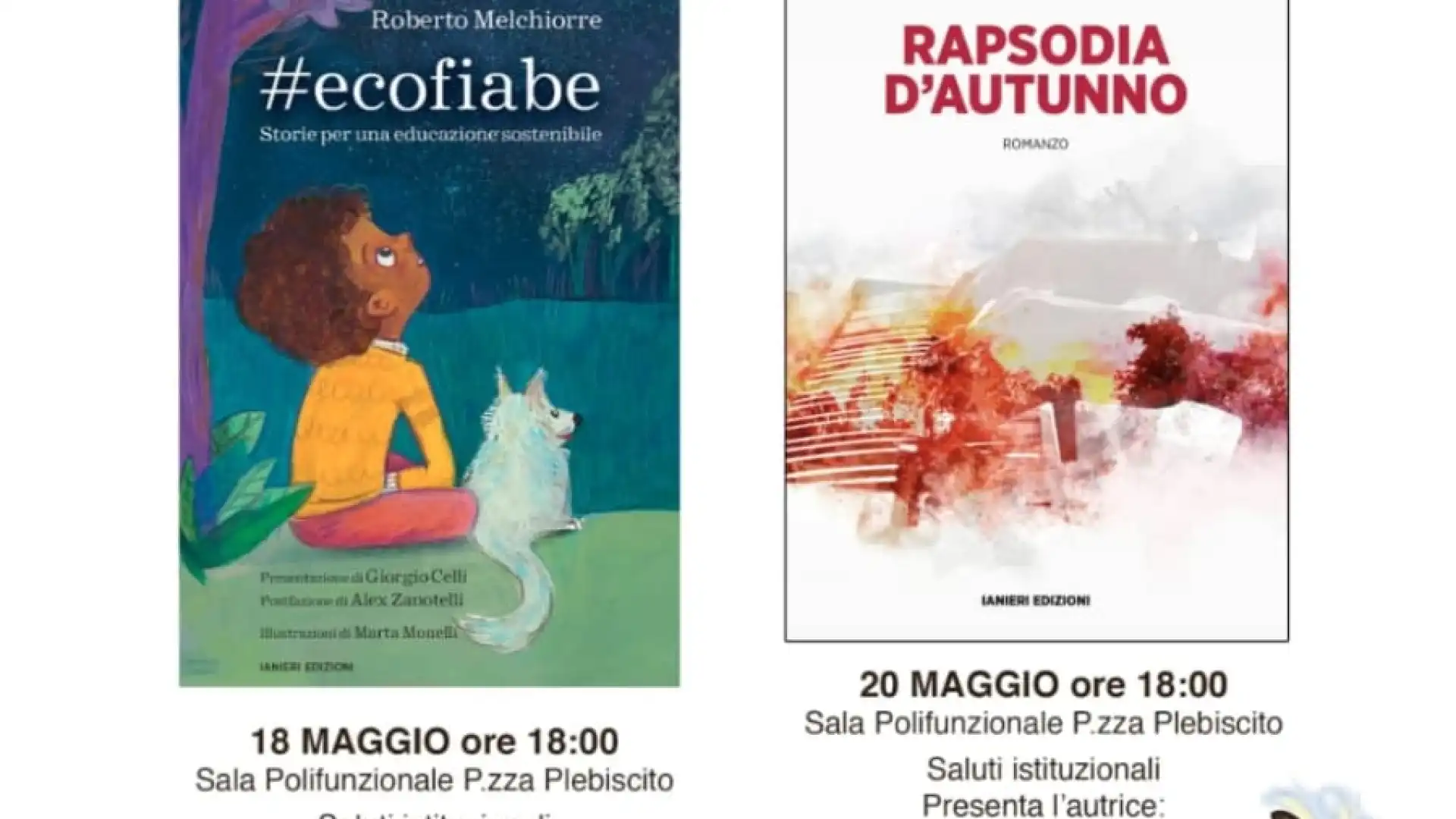 Castel Di Sangro: per il “Maggio dei Libri” l’iniziativa denominata “Se Leggi sei Forte”. Due le presentazioni di volumi nella sala polifunzionale di Piazza Plebiscito.